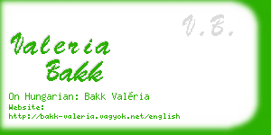 valeria bakk business card